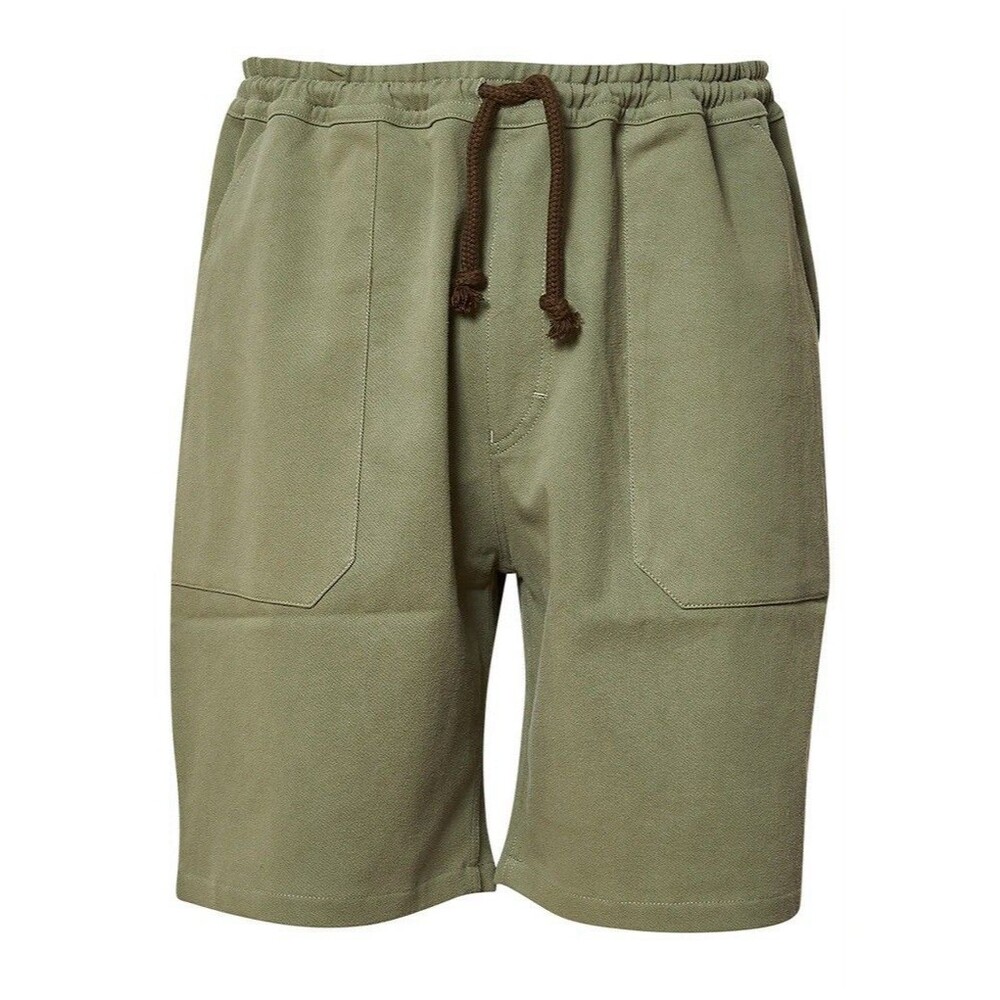 Nanushka Men's Olive Green Drawstring Shorts Size S NEW Workwear Twill Khaki